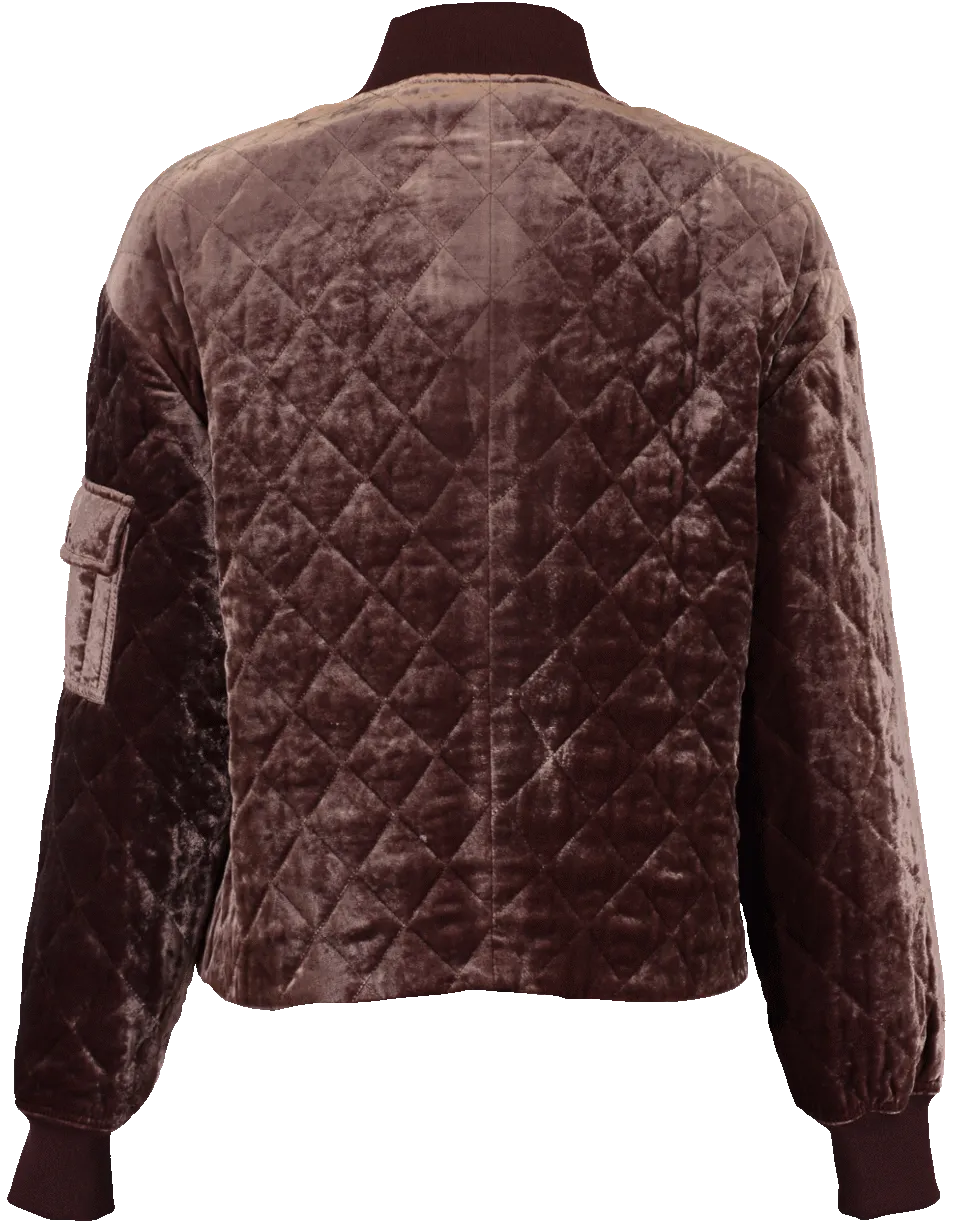 Quilted Velvet  Asymmetrical Jacket