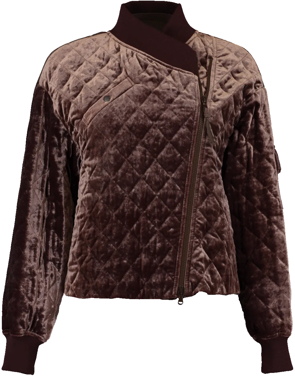 Quilted Velvet  Asymmetrical Jacket