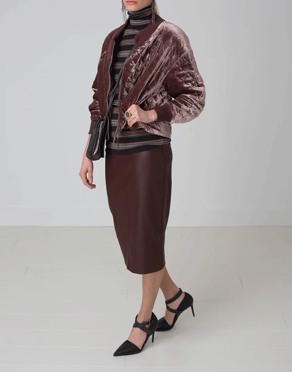 Quilted Velvet  Asymmetrical Jacket