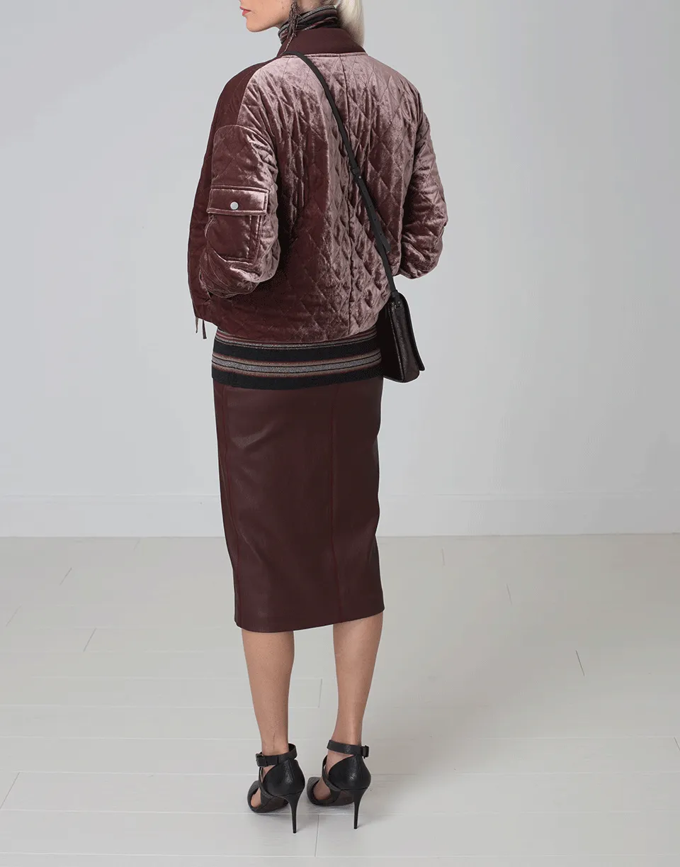 Quilted Velvet  Asymmetrical Jacket