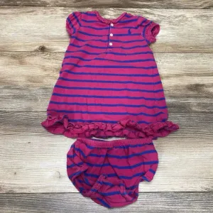 Ralph Lauren 2pc Striped Dress & Bloomers sz 18m
