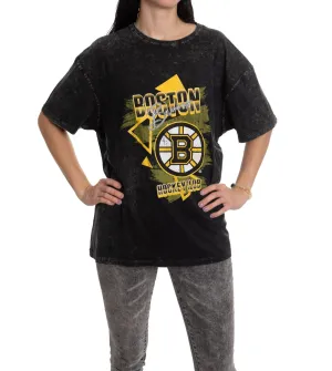 Retro Boston Bruins Oversized Drop Shoulder Vintage Crewneck Short Sleeve T-Shirt