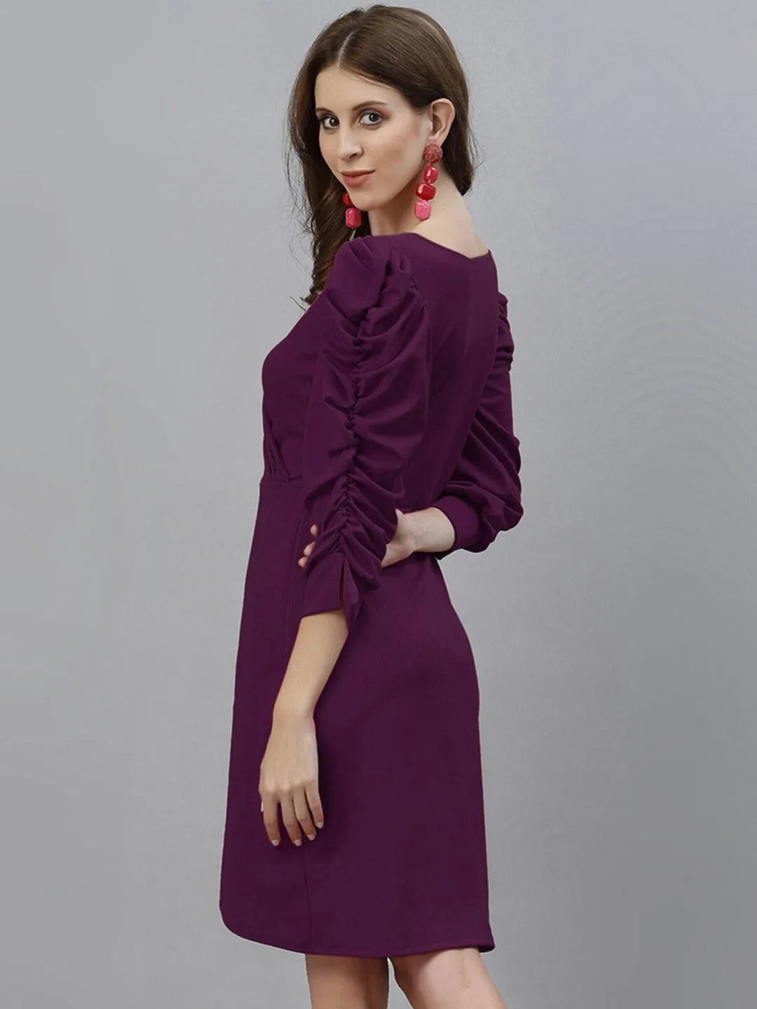 Royal Plum Fit and Flare Dress