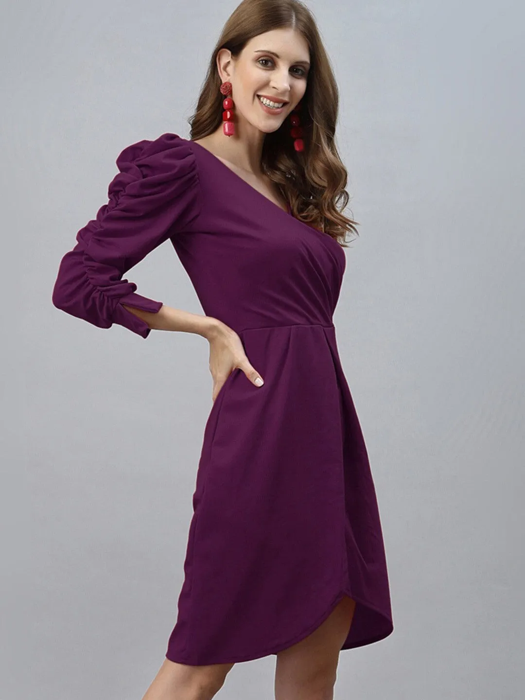 Royal Plum Fit and Flare Dress