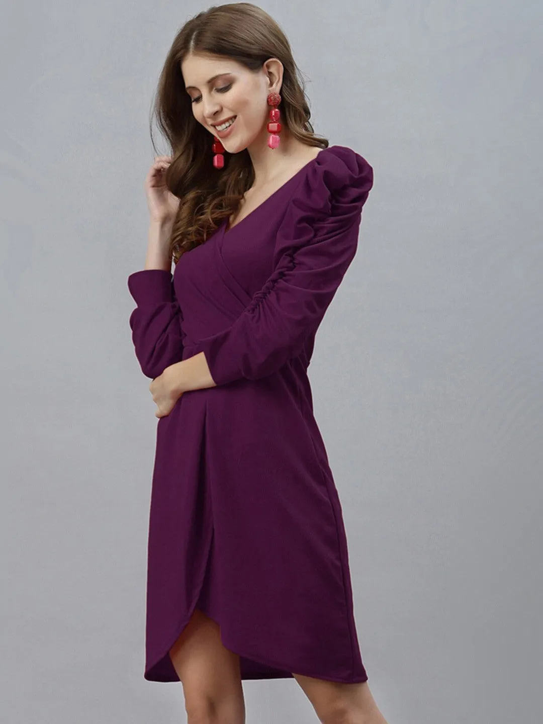 Royal Plum Fit and Flare Dress