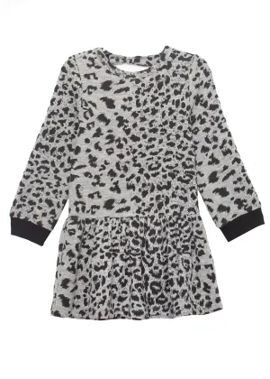 Run Wild Print Grey Knit Dress