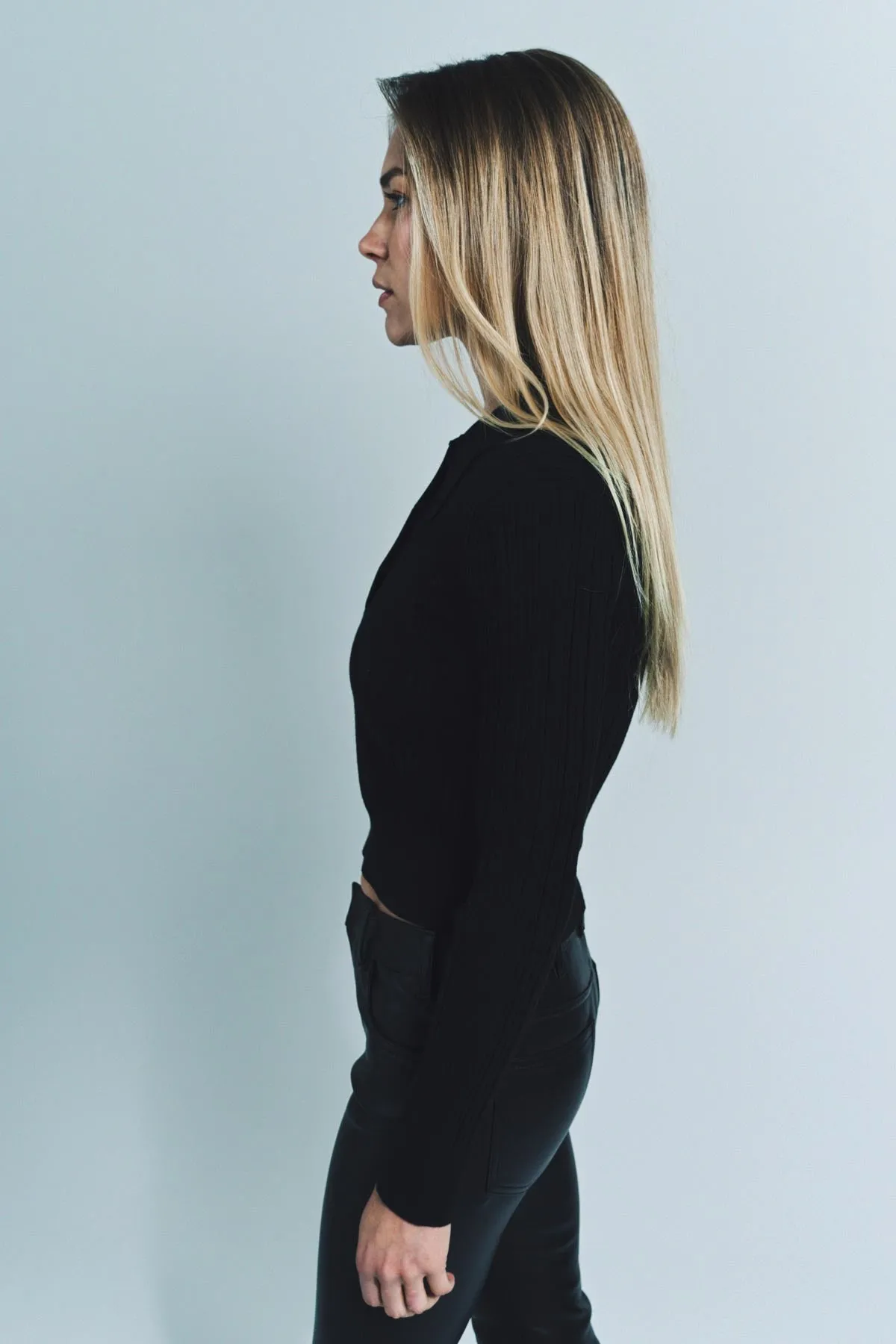 SABLYN | FRANCES CROPPED COLLARED HENLEY