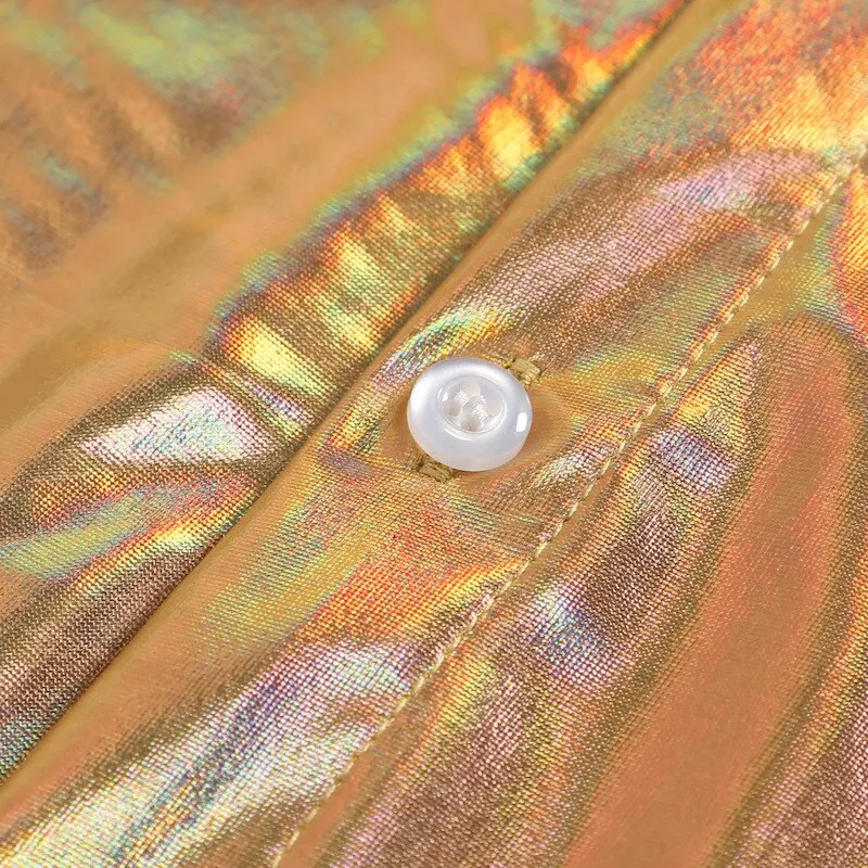 Shiny Metallic Disco Style Shirt