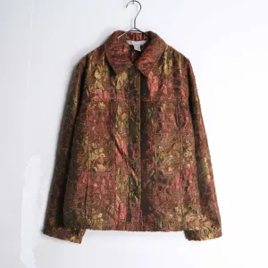 shiny red flower design jacket