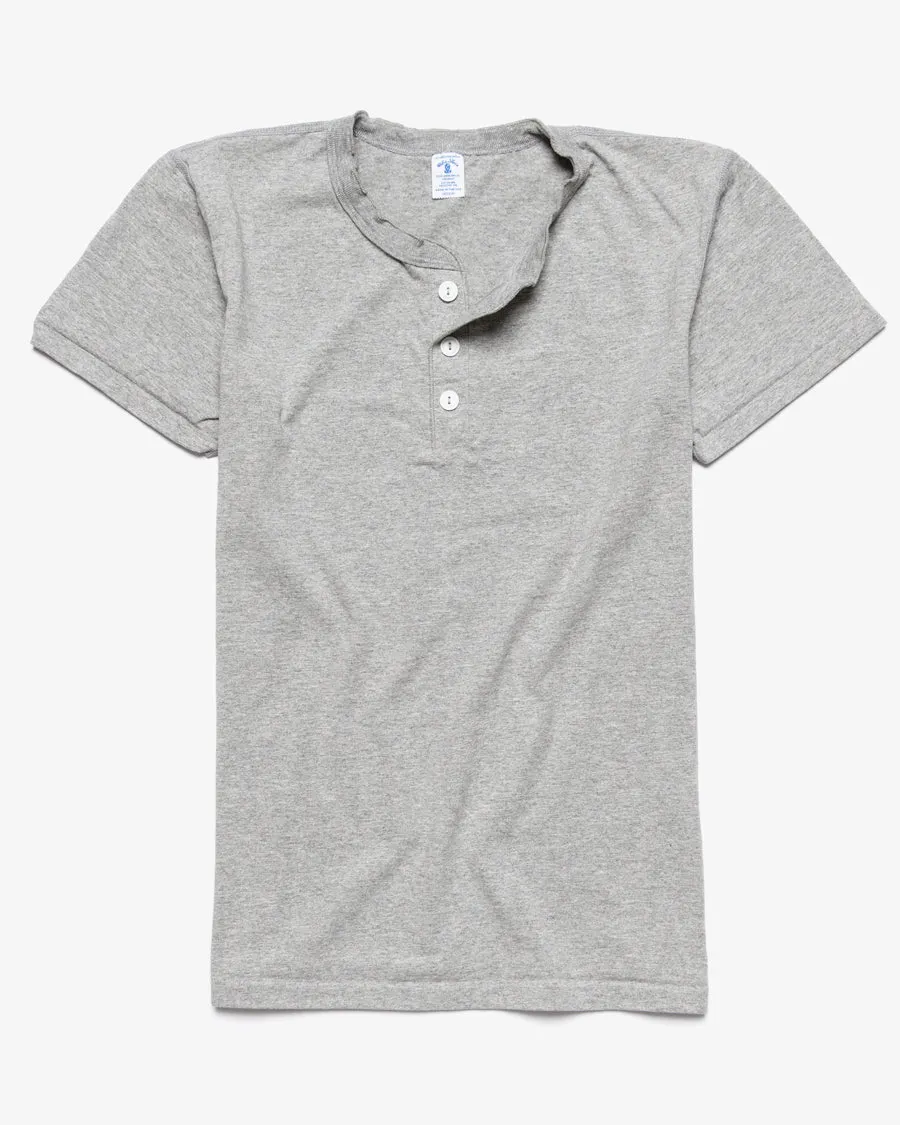 SHORT SLEEVE HENLEY T-SHIRT HEATHER GREY