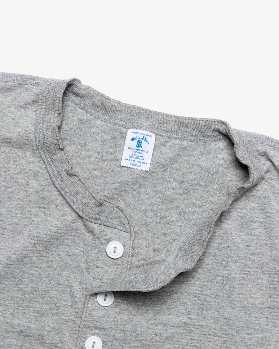 SHORT SLEEVE HENLEY T-SHIRT HEATHER GREY