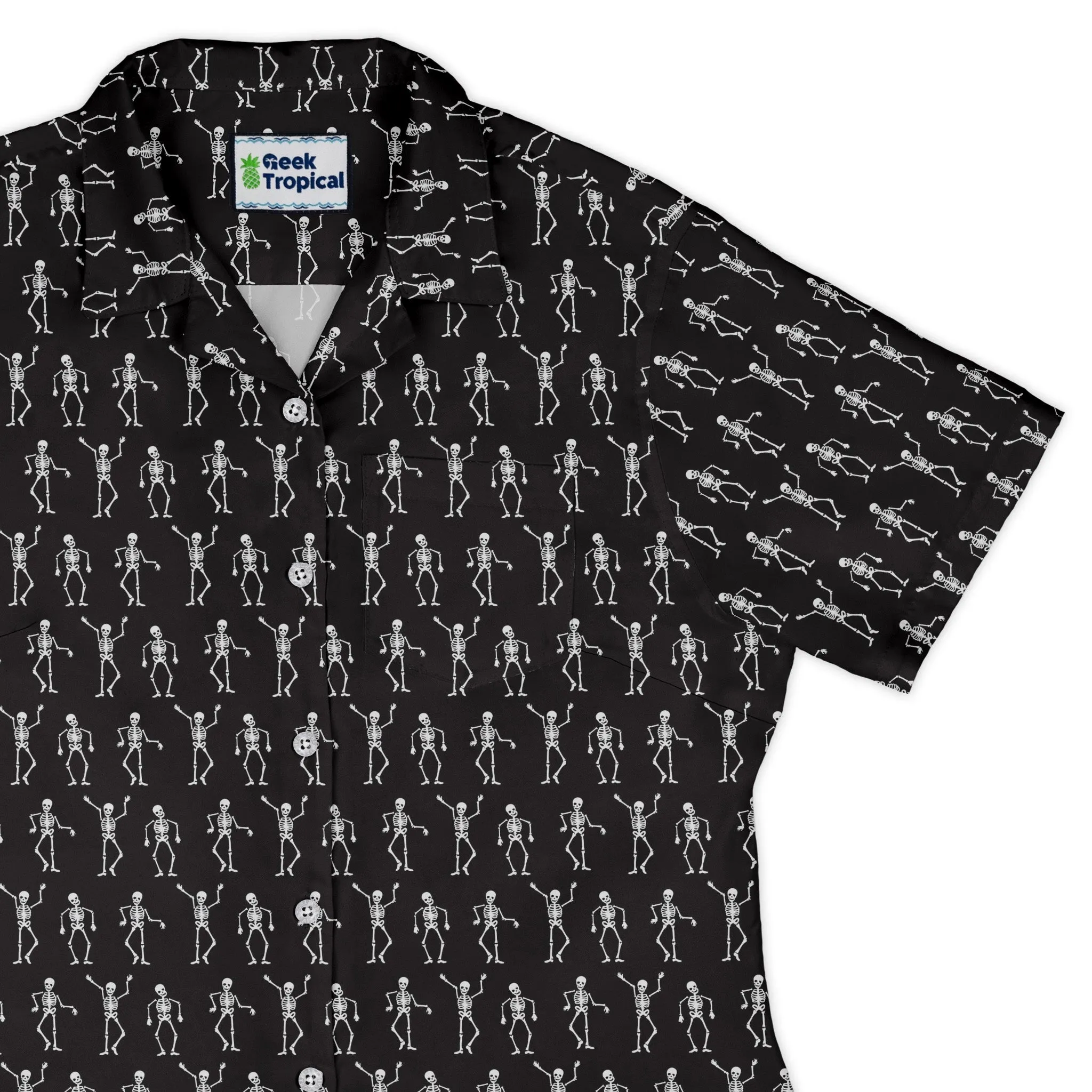 Skeleton Hanging Curvy Button Up Shirt