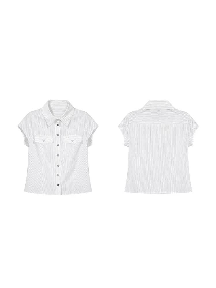 Slim Short Striped Metallic Shirt【s0000006687】