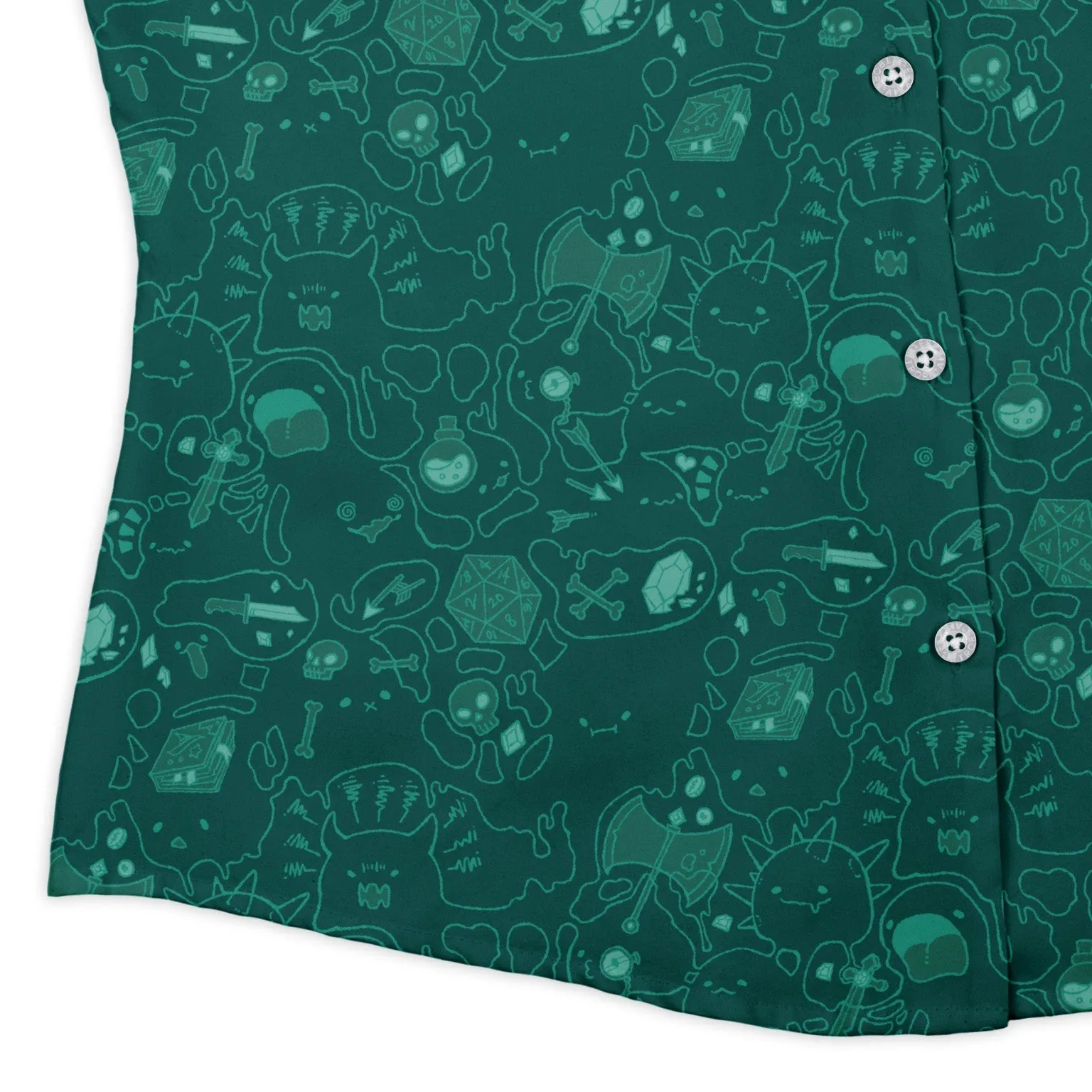 Slime Cube Toxic Green Curvy Button Up Shirt