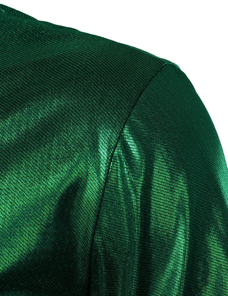 Solid Metallic Short Sleeve Polo Shirt