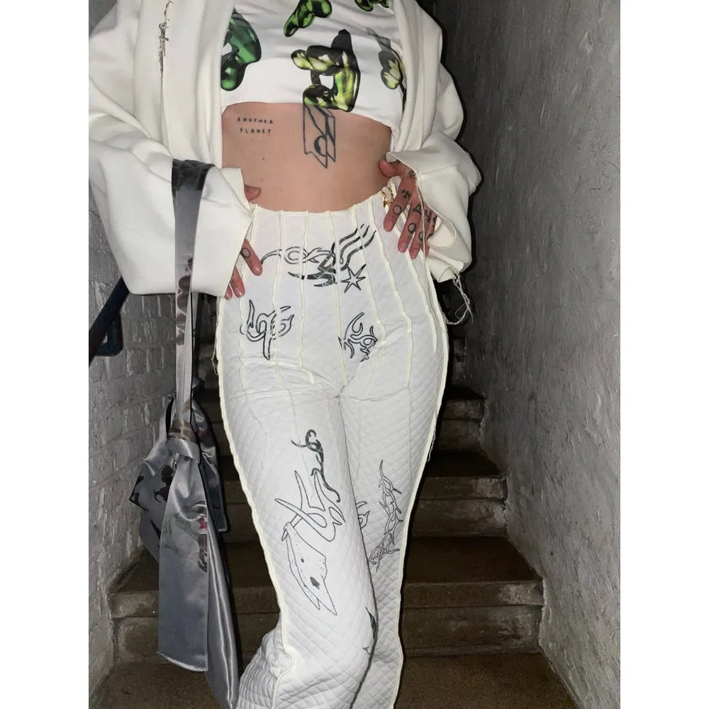 star quilted pants
