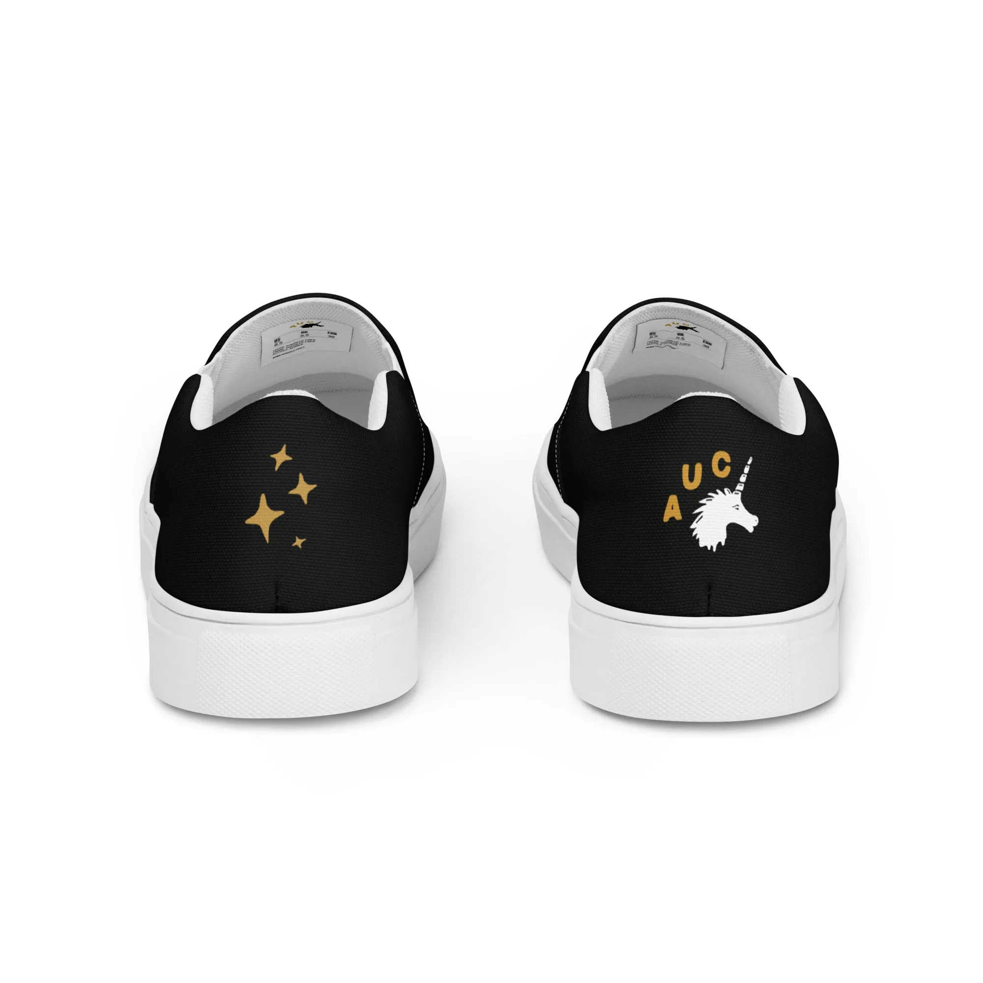 Starry Night (Black & Gold) - Canvas Slip-Ons - Men’s