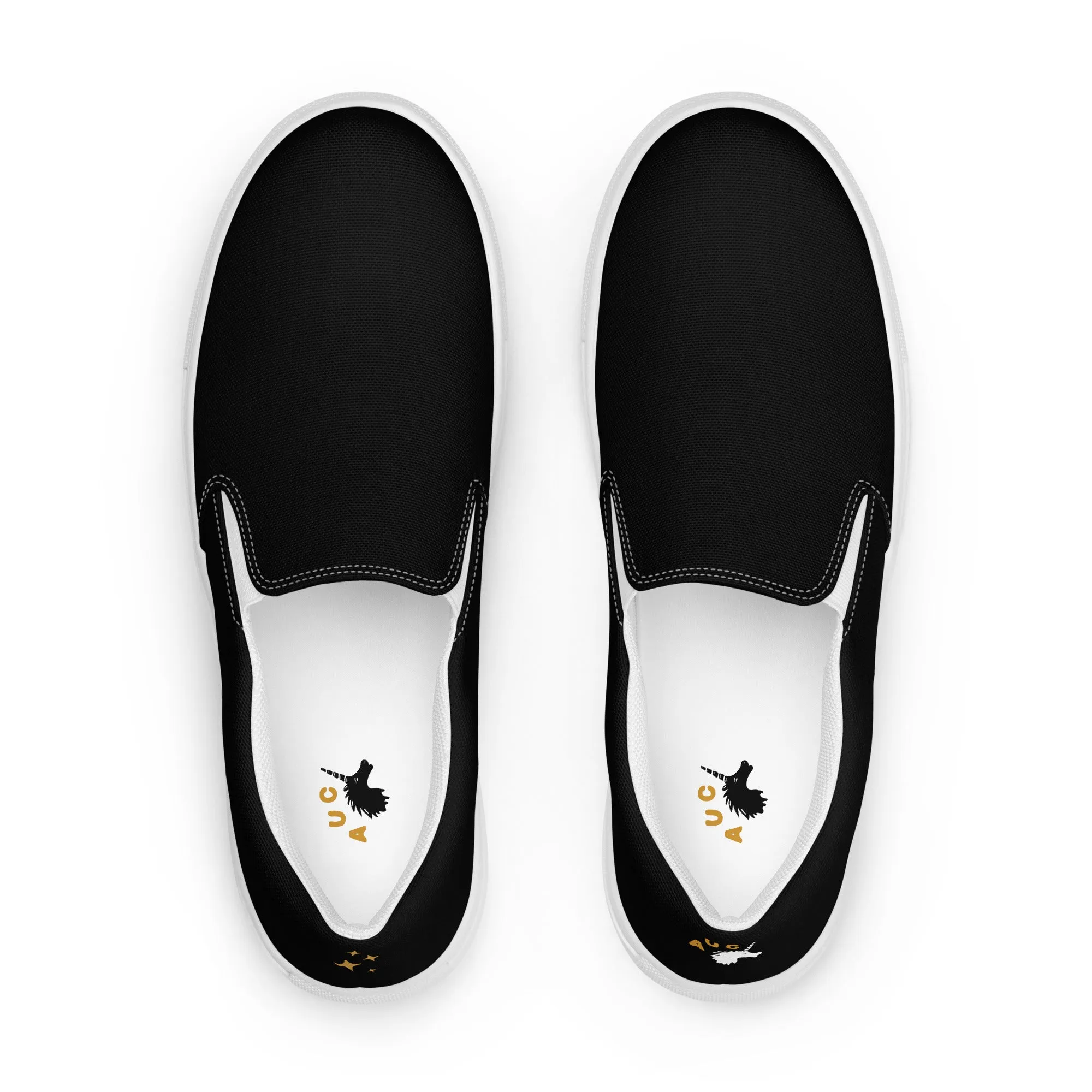 Starry Night (Black & Gold) - Canvas Slip-Ons - Men’s