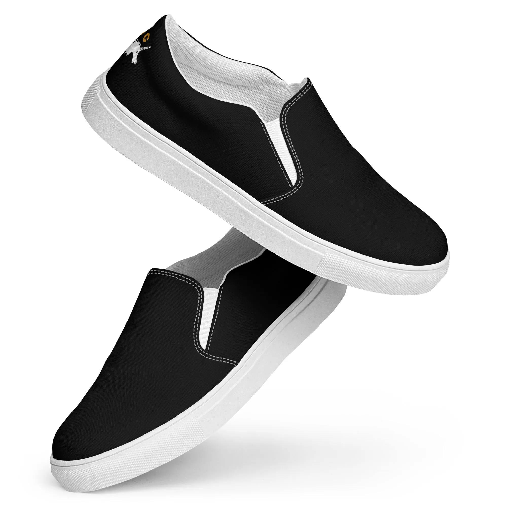 Starry Night (Black & Gold) - Canvas Slip-Ons - Men’s