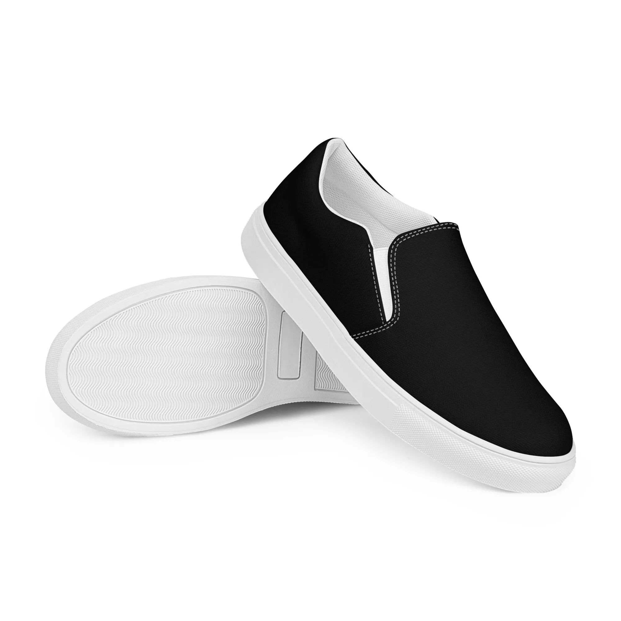 Starry Night (Black & Gold) - Canvas Slip-Ons - Men’s
