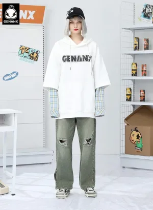 Street Ripped Split Straight Zipper Denim Pants