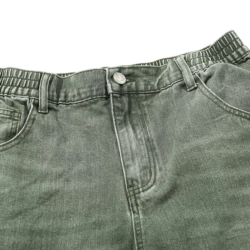 Street Ripped Split Straight Zipper Denim Pants