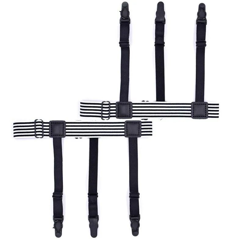 Striped Adjustable Short Shirt Stays 1 Pair