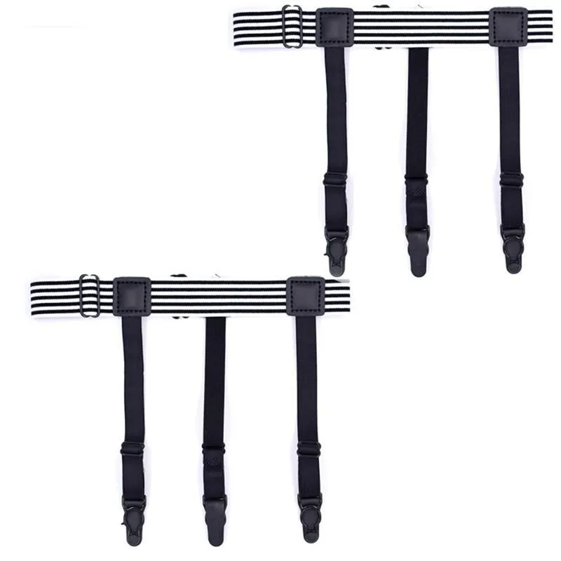 Striped Adjustable Short Shirt Stays 1 Pair