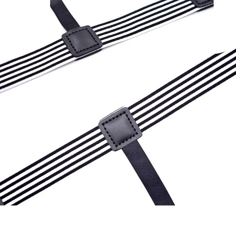 Striped Adjustable Short Shirt Stays 1 Pair
