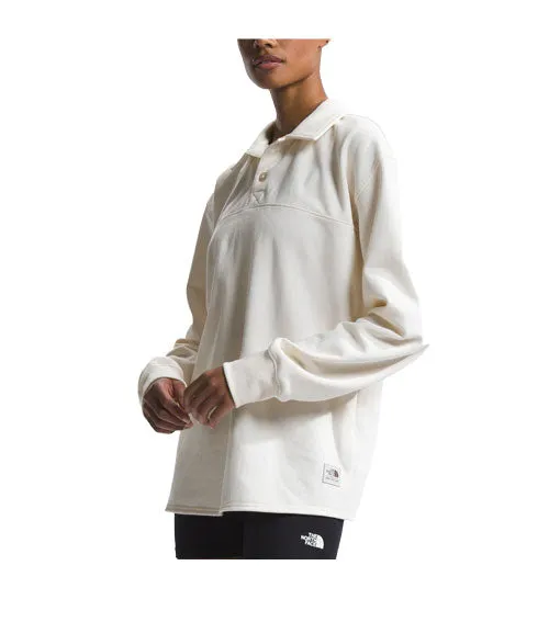The North Face Women's Heritage Patch Rugby Shirt White Dune