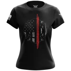 Thin Red Line Flag Women's Short Sleeve Shirt