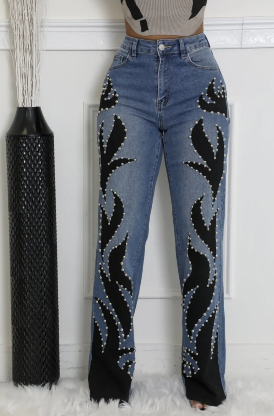 Up In Flames High Waist Jeans