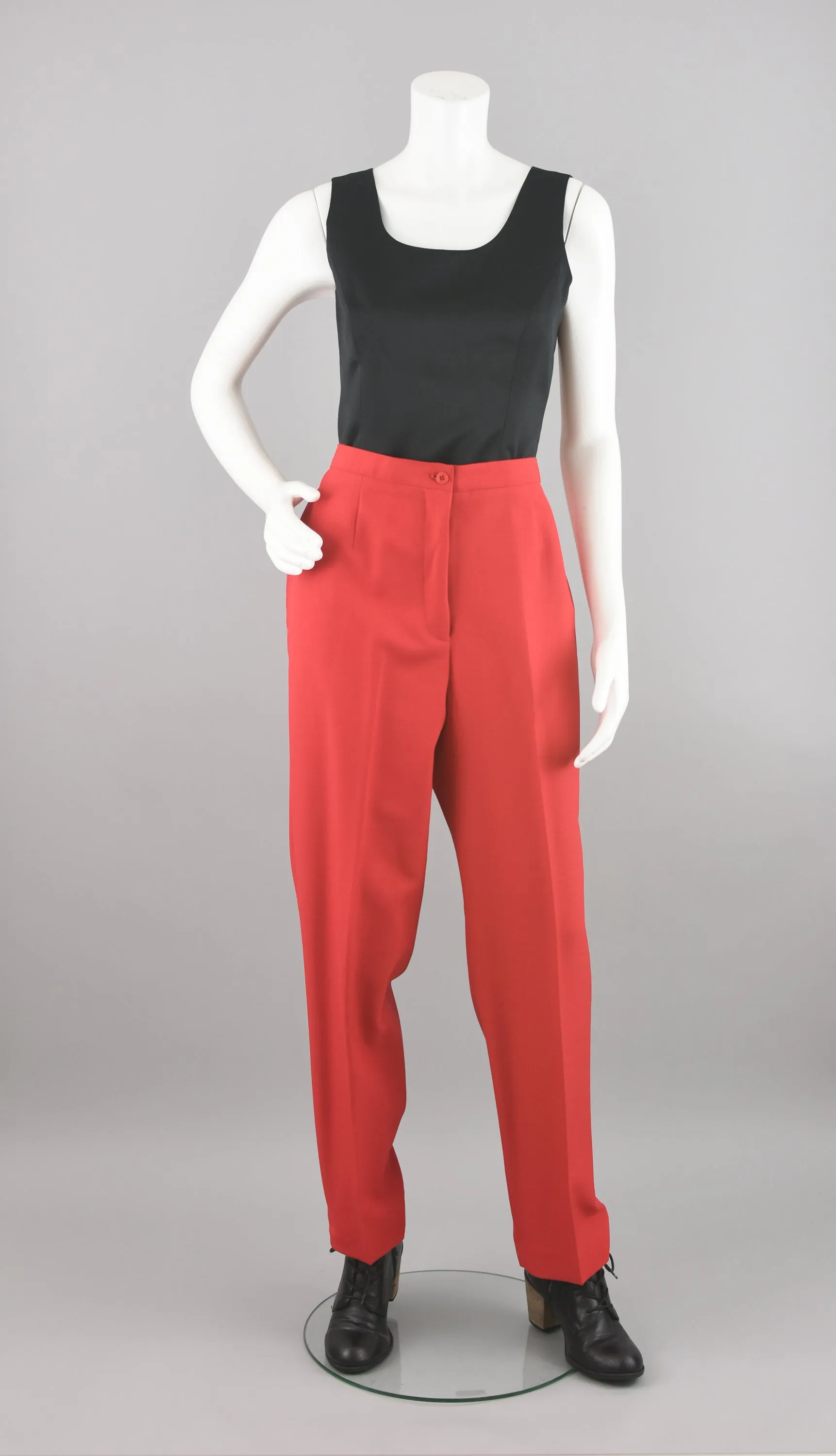 Vintage 90s Red High Waist Dress Pants Size 14, 32" Waist