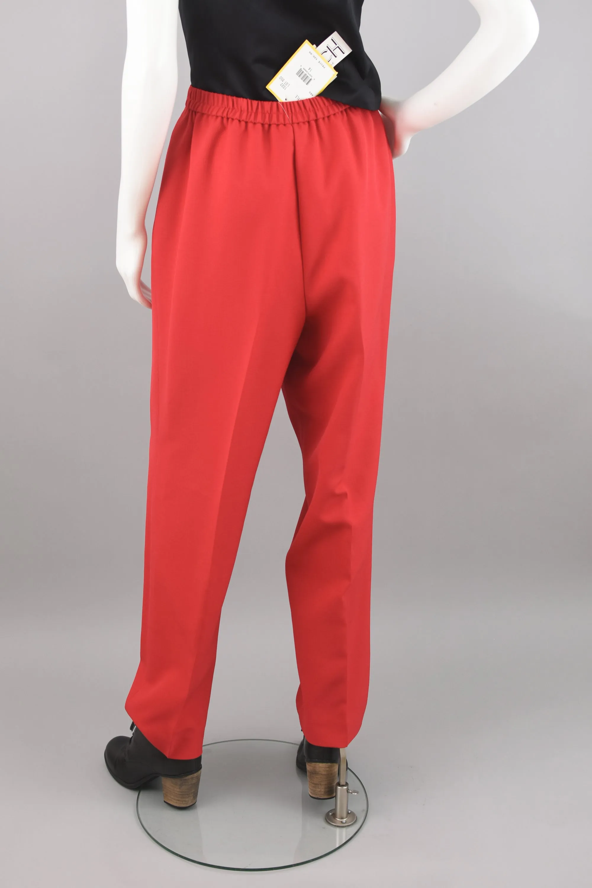 Vintage 90s Red High Waist Dress Pants Size 14, 32" Waist