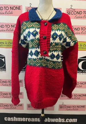 Vintage Handmade Knit Sweater (Size L/XL)