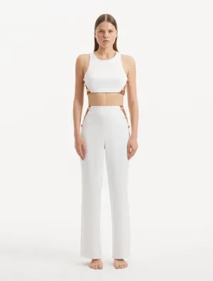 Wade White Brown Pants