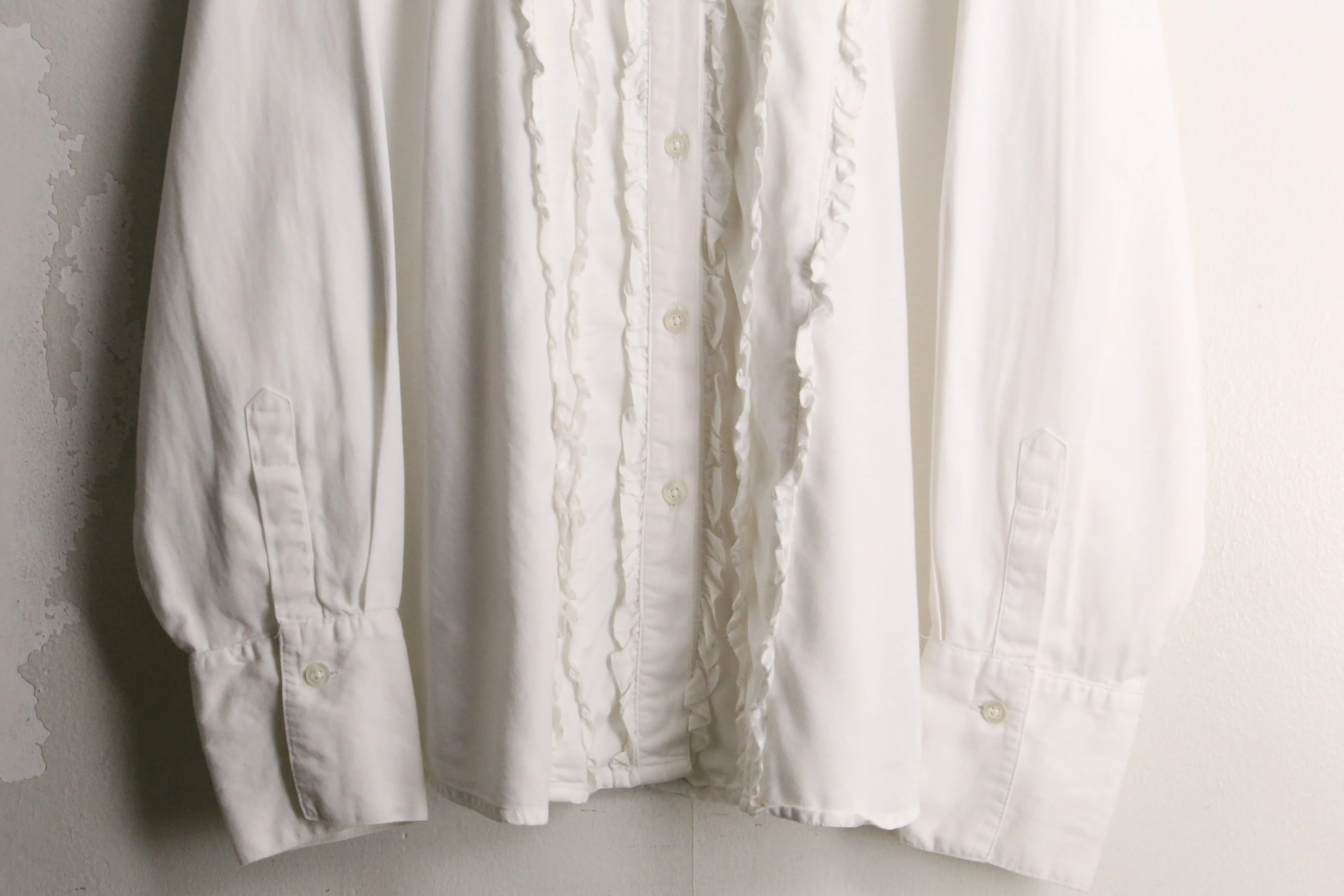 white frill design cotton shirt