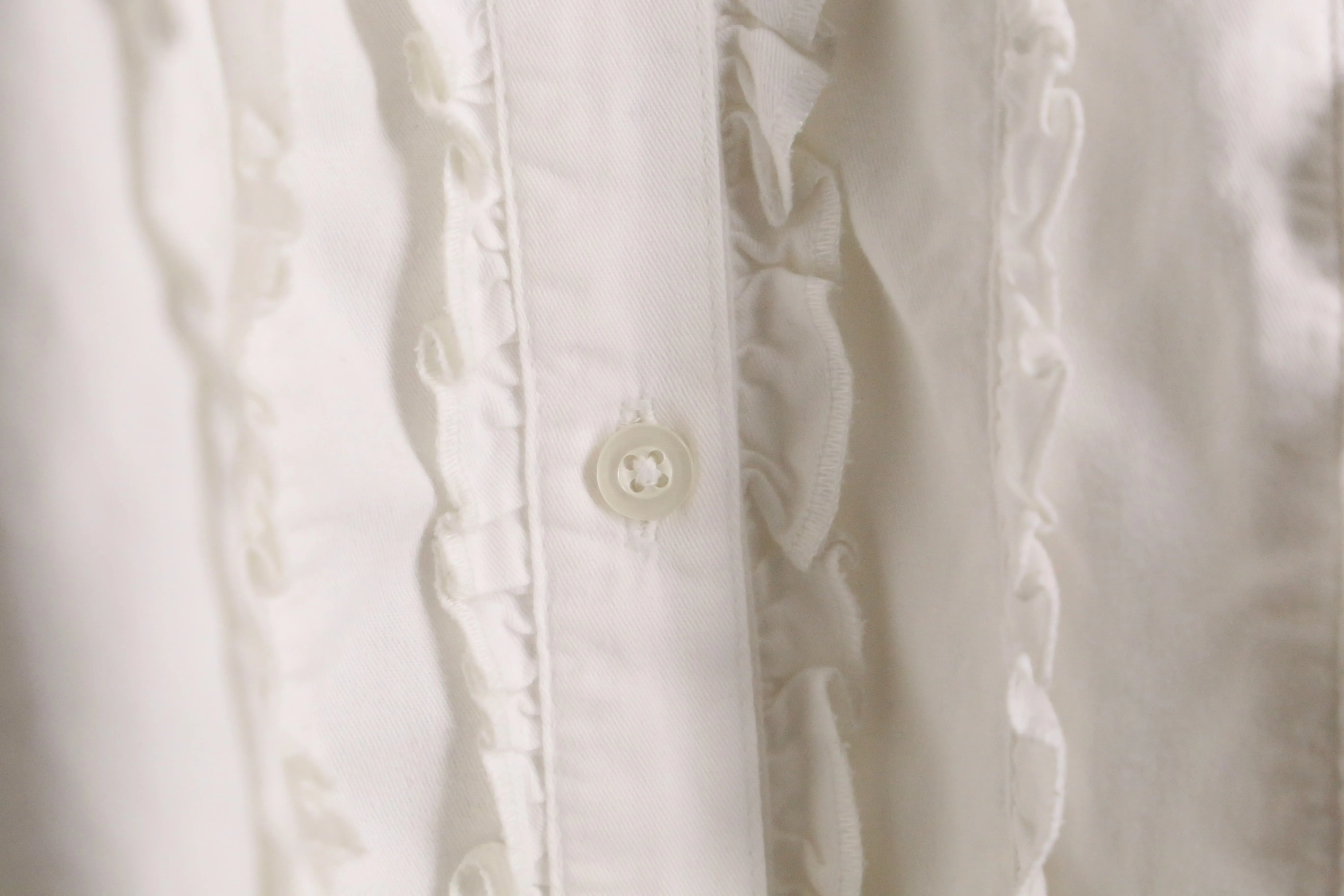 white frill design cotton shirt
