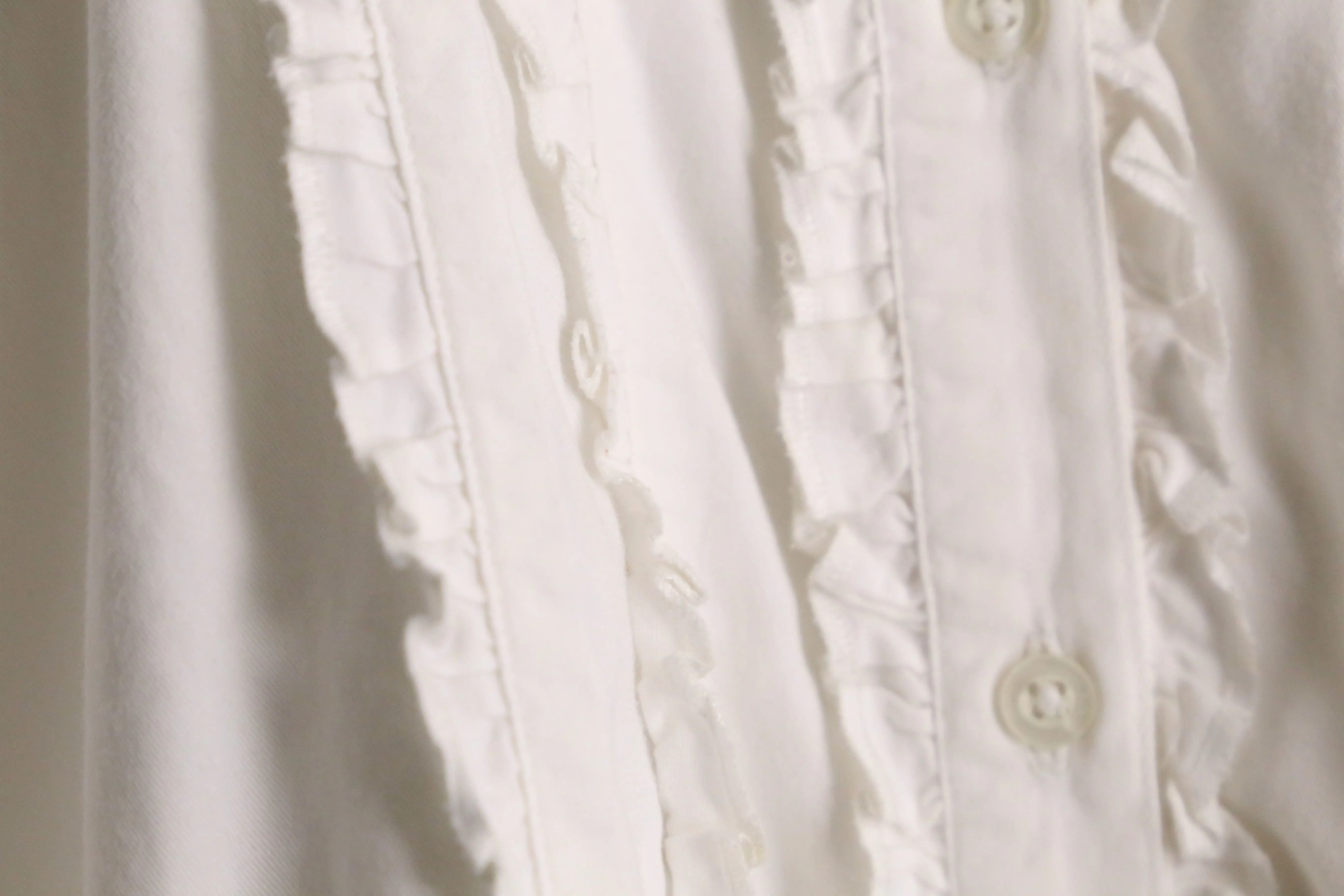 white frill design cotton shirt