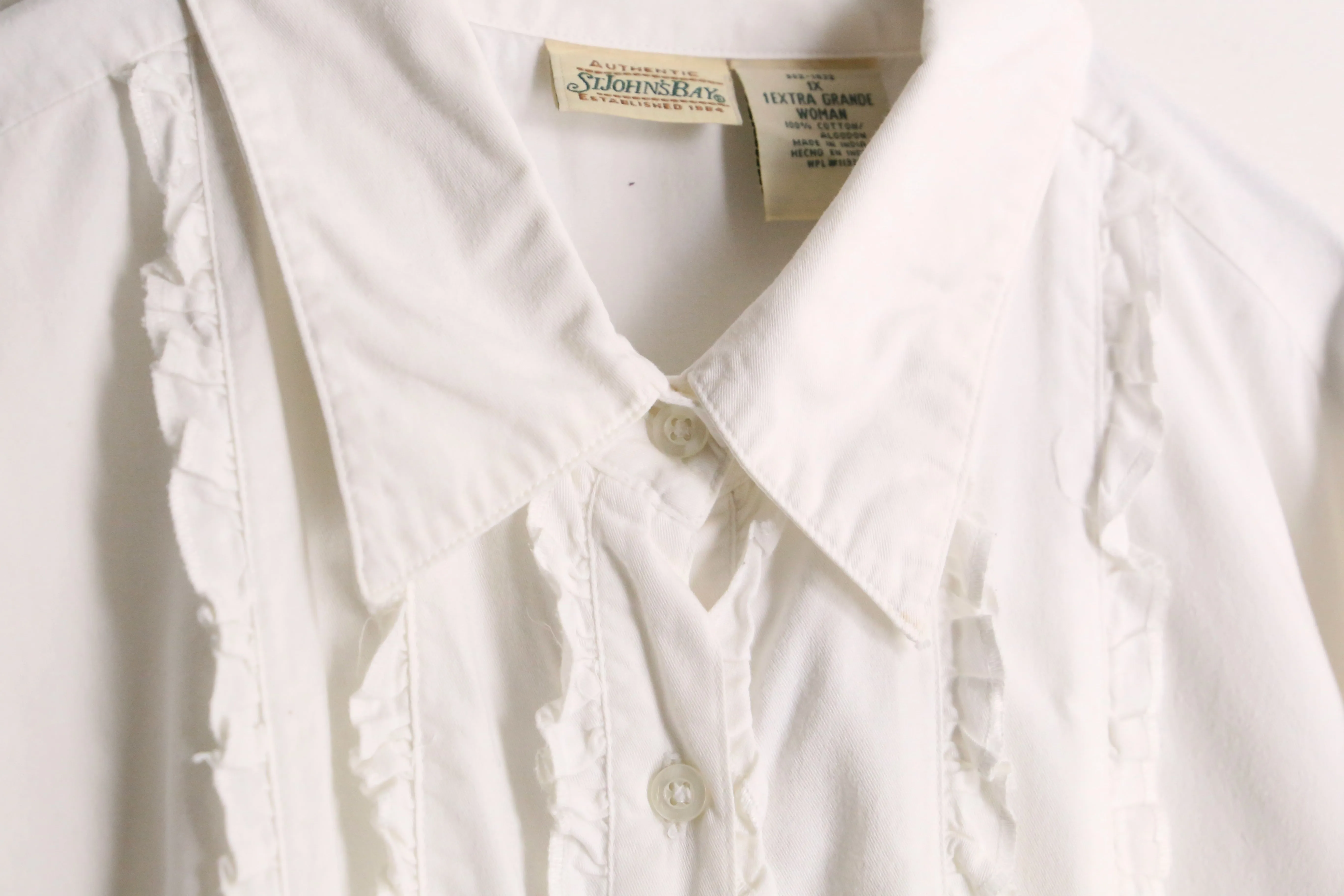 white frill design cotton shirt