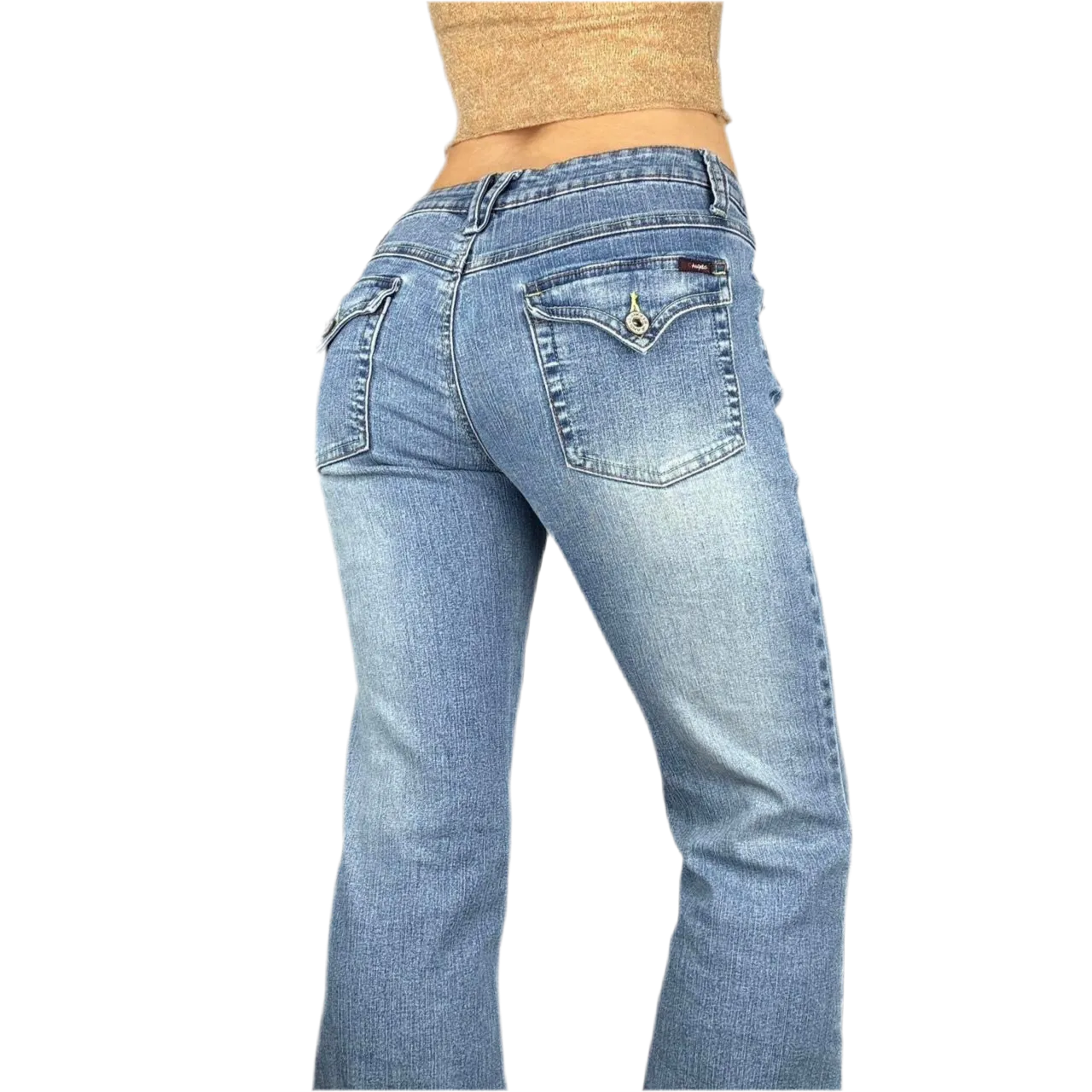 Y2K Angels Low Rise Flare Jeans (M)