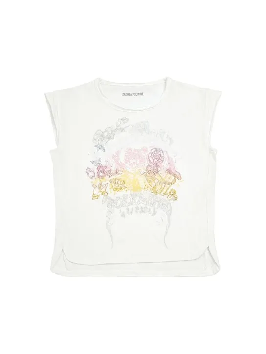 Zadig&amp;Voltaire   Embellished garment dyed cotton t-shirt 